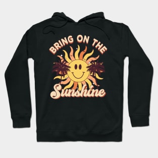 Vintage Retro Summer Rainbow Sunset Bring On The Sunshine Hoodie